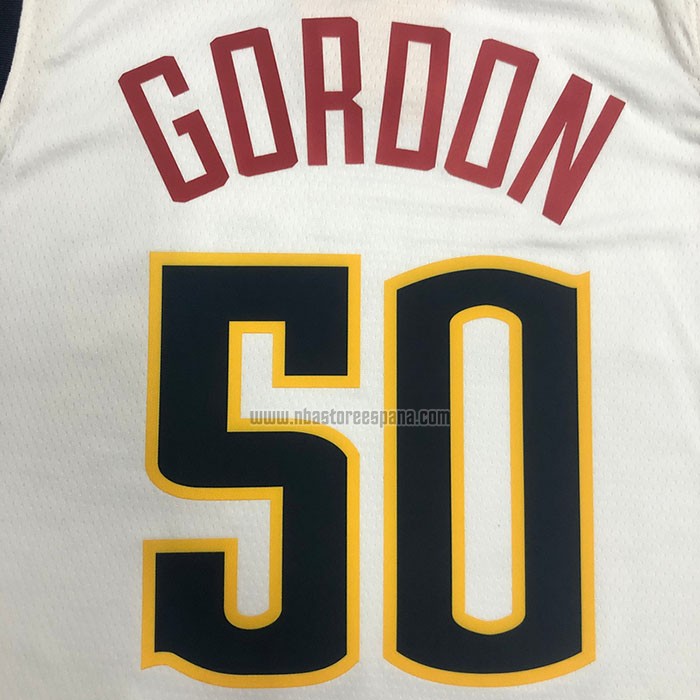 Camiseta Denver Nuggets Aaron Gordon NO 50 Association 2021 Blanco